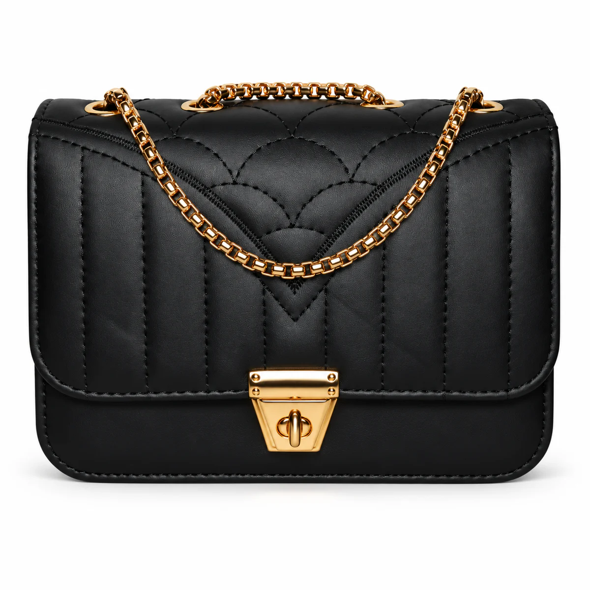 Black Quilted Chain Bag
