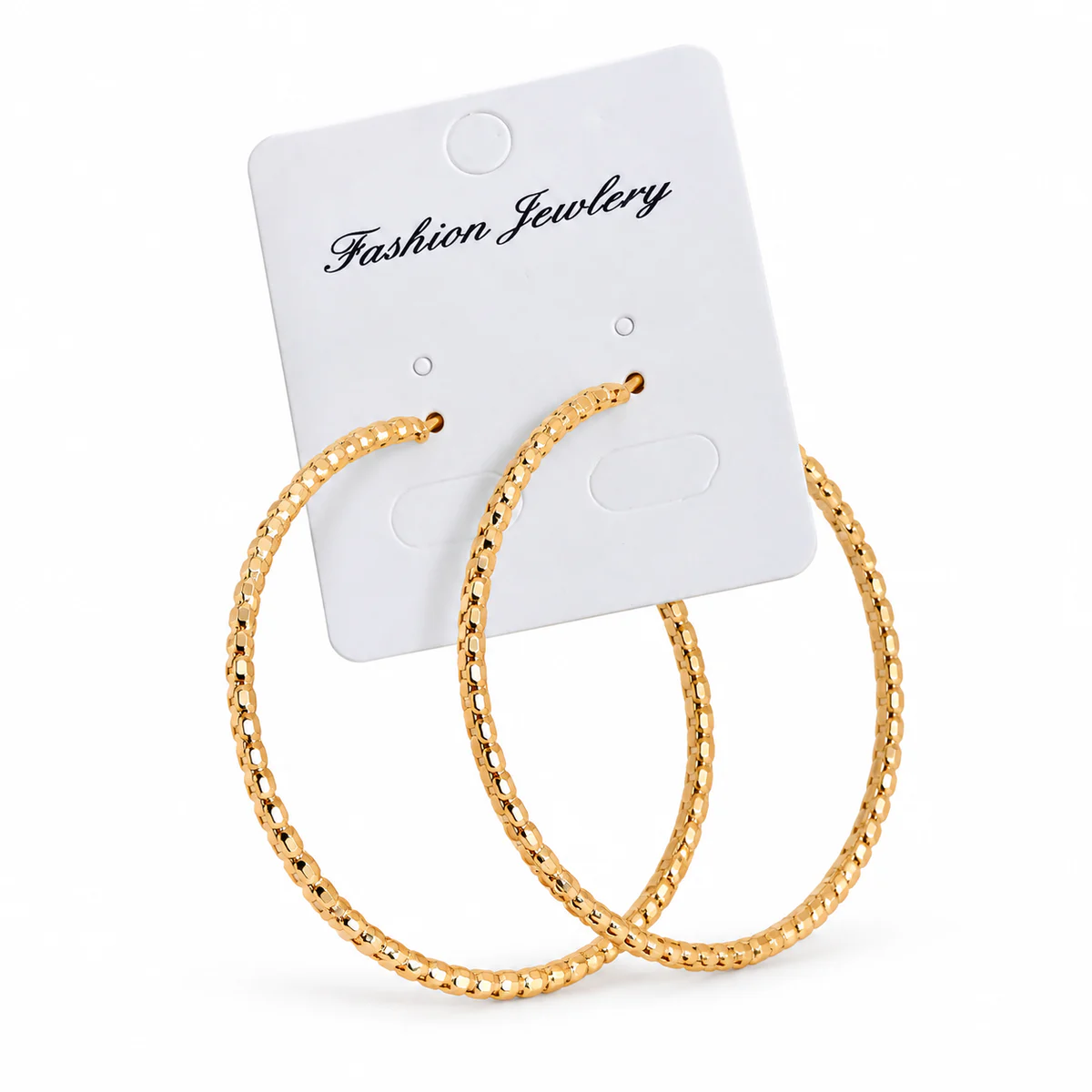 Gold Textured Hoop Earrings