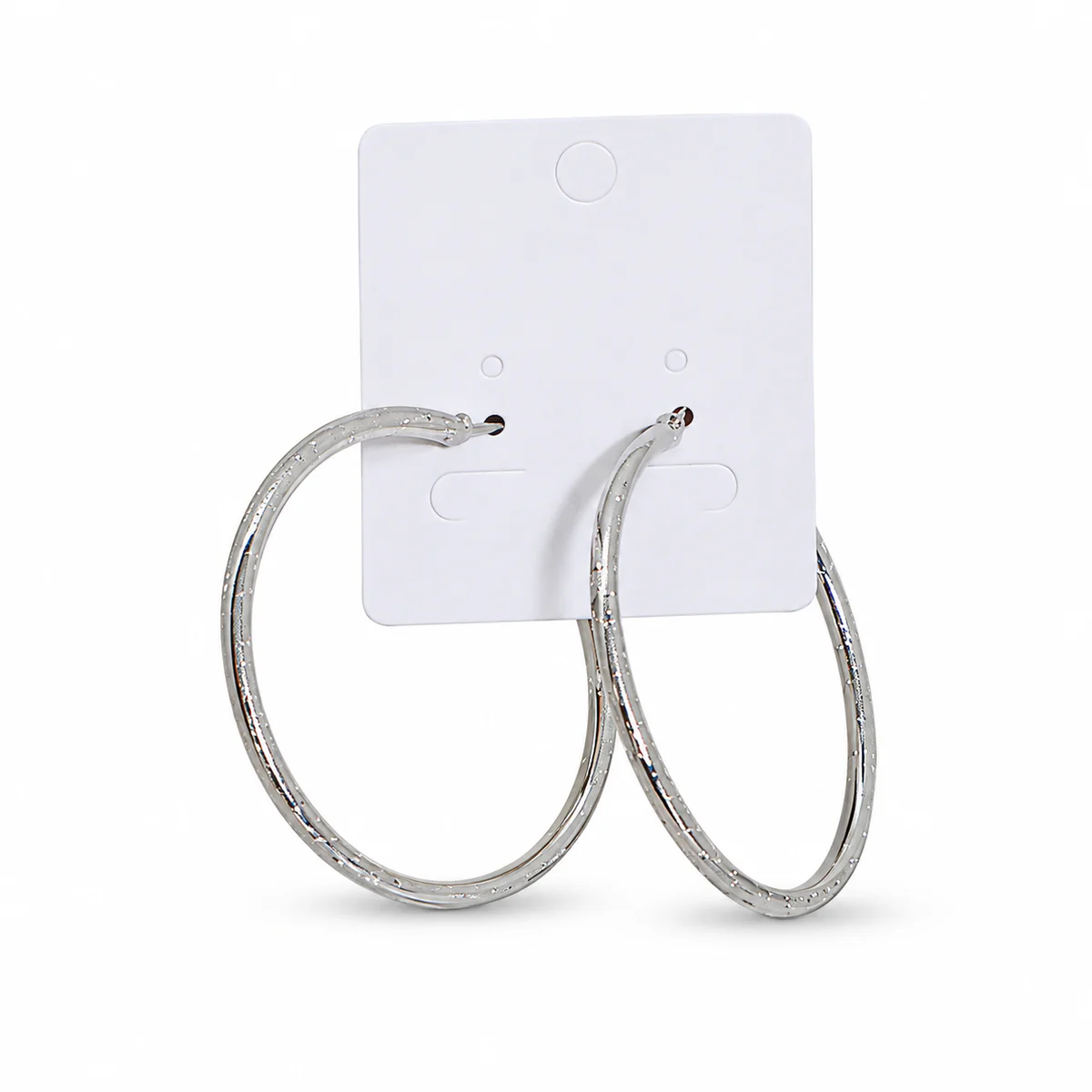 Silver Sparkle Hoop Earrings