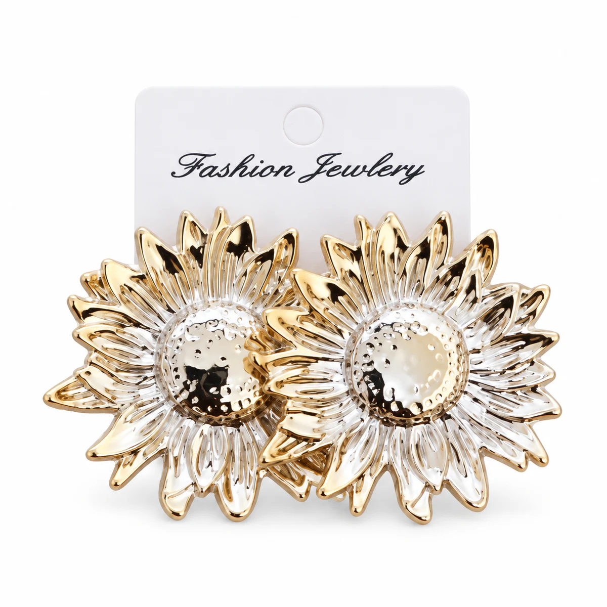 Two-Tone Sunflower Earrings